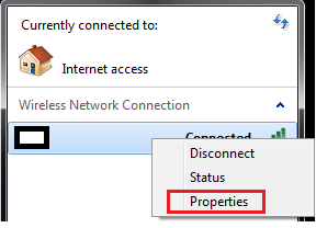 Windows 7 WiFi Properties